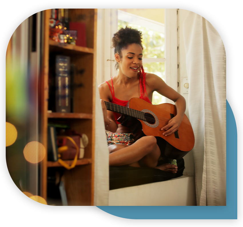 person playing guitar