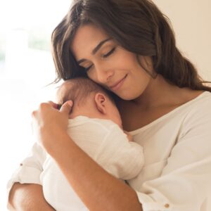 Mom holding baby
